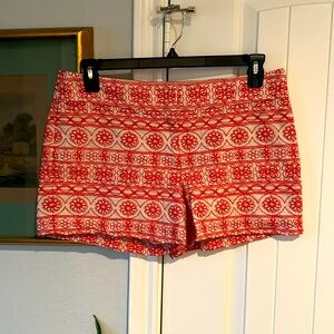 Cute LOFT cream with red stitching shorts size 10